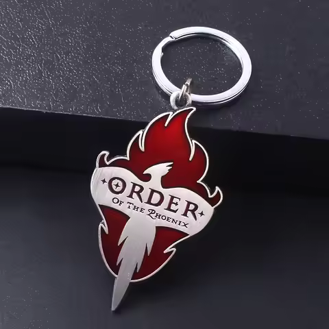 Order of The Phoenix Symbol Keychain Wizarding World Metal Pendant Keyring Movie Wizardry School Jew