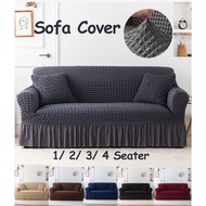 1/2/3/4 Seater L Shape Sofa Cover Universal Seersucker Sarung Sofa Elastic Couch Cover Elastic Couch Cover Sarung Kusyen