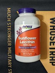 NOW Foods 向日葵卵磷脂 12000mg 200粒 軟凝膠 無大豆 膳食補充劑