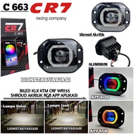 CR7 C663 - LED Spotlight Biled RGB APP Plus Devil Shroud Acrylic RGB APP KLX CRF KTM Waterproof