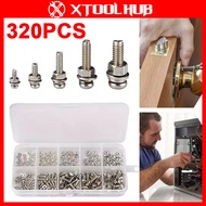 320PCS/Box Cross Round Bolt Nut Washer Assortment Kit M2 M3 M4 M5 Metric Combination Screw