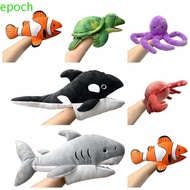 EPOCH Plush Shark Puppet, Turtle Whale Hand Doll Sea Animal Puppets, Christmas Octopus Crab Stuffed 