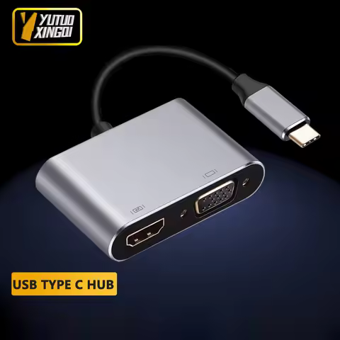 4K USB Type C to VGA 1080P USB C 3.0 PD HD Video Cable Docking Station Adapter Converter Dock Hub 4 
