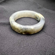 特色稀有天然岫玉高級灰冰手鐲玉鐲/適50、51、52圈口/方鐲/收藏