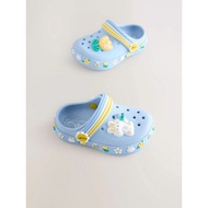 (AnChi Authentic) Girls' blue plastic slippers with flowers W76417