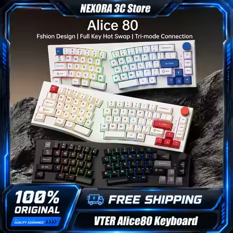 FEKER Alice80 Wireless Mechanical Keyboard Tri-mode Hot Swap GASKET RGB Custom Ergonomic Office Gami