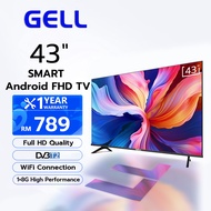GELL Smart TV 43 Inch NEW 43 Inch Smart LED TV FHD Android TV Built-In YouTube/Netflix/MYTV