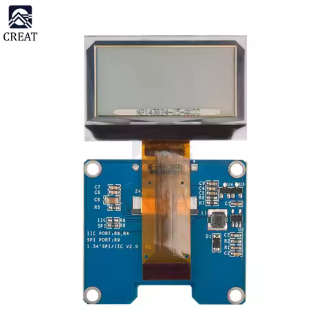 1.51/1.54 Inch 24PIN Transparent OLED Screen SSD1309 SPI/IIC/Parallel 128x64 128x56 Display Blue 3.3