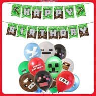 Creative Life New Year Dress Up Gift Children Birthday Party Supplies Latex Balloon Set Miner Pixel 