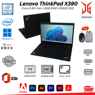 Lenovo ThinkPad X390 Laptop – Core i5 8th Gen – 13.3” FHD – 8GB RAM – 256GB SSD – Windows 11 Pro – B