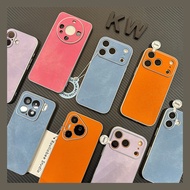 Retro Style Solid Color Suitable for vivoiqooz10turbo+Phone Case iqoo13 Simple 12 Orange z9x Denim P