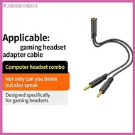 WMMB Headphone Splitter 2 In 1 Microphone Music Splitter Adapter Broad Compatibility Headphone Split