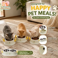 Cactus Pet Bowl Stainless Steel Dog Food Bowl Cat Food Water Bowl Anti Slip Raised Easy Clean