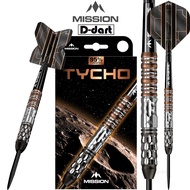 MISSION STEEL TIP DART - 22G/24G/26G Tycho Black Bronze PVD 95% Tungsten Steel Darts (ARROW DART KEL