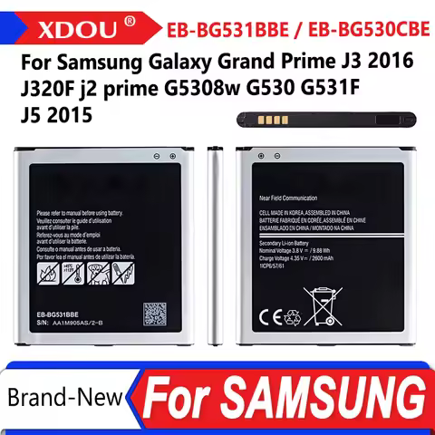 Brand New EB-BG531BBE EB-BG530CBE Battery 2600mAh For Samsung Galaxy Grand Prime J3 2016 j2 prime G5