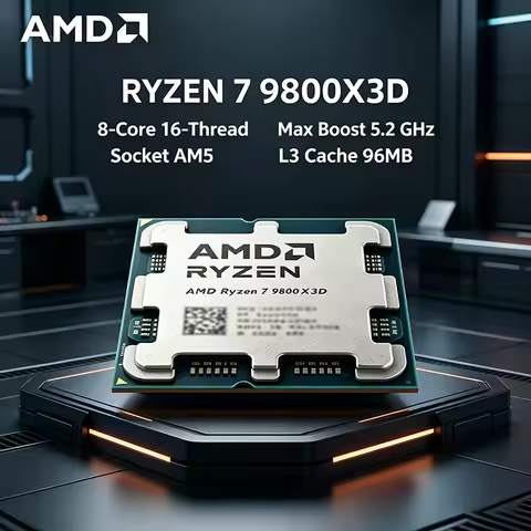 AMD Ryzen 7 9800X3D Game CPU R7 9800X3D Up to 5.2GHz 8-Core 16-Thread 96MB Cache AM5 Desktop Gaming 