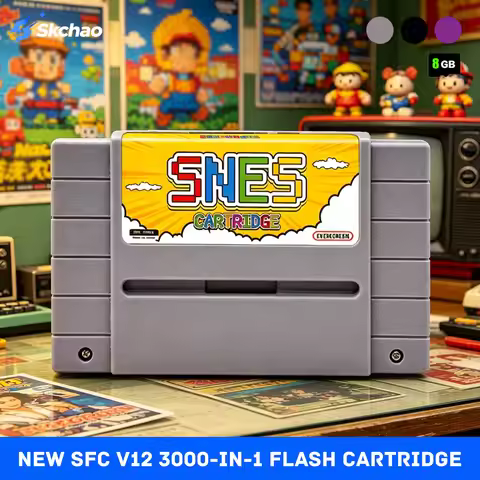 New SFC V12 3000-in-1 SNES Flash Cartridge with 8GB TF Card for SFC/SNES 16-Bit JPN/EU/USD Video Gam