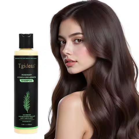 Tgideas Keratin Rosemary Shampoo Scalp Relieving Nourish Repair Soft Fluffy Hair Regeneration Care