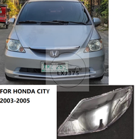 1คู่ไฟหน้าฝาครอบสำหรับ HONDA CITY 2003 2004 2005ไฟหน้าสำรองเลนส์/เลนส์ไฟหน้า