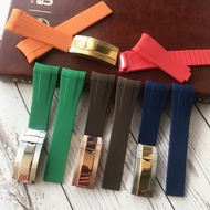 Suitable for rolex Watch Strap Arc Original rolex Rubber Silicone Black Green Blue Water Ghost Brace