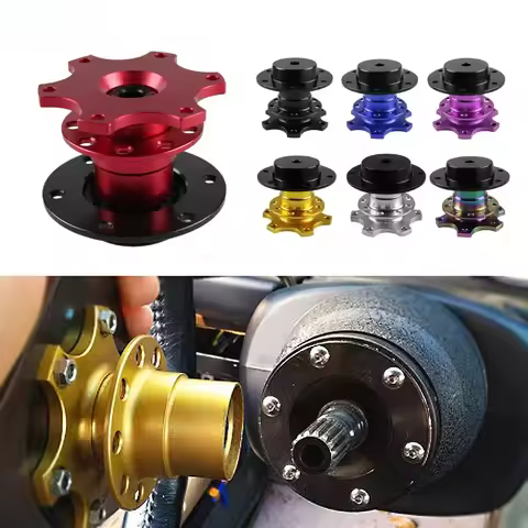 Universal Steering Wheel Quick Release Hub Boss Kit Wheel Hub Adapter for 6 Hole Steering Wheel Hub 