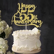 YQLXDHBD Happy 55th Anniversary Cake Topper，Company Anniversary Party Wedding Anniversary Party Deco