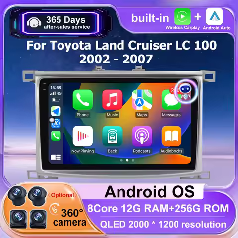 10'' For Toyota Land Cruiser LC 100 2002 - 2007 For Lexus LX470 J100 2 II 2002 - 2007 Android 16 Car