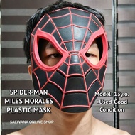 SPIDERMAN MILES MORALES USED PLASTIC COSTUME MASK • 12y.o. to Adult • JAPAN SURPLUS