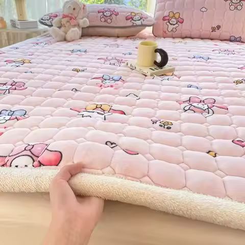 Thickened milk fleece single mattress padded mattress mattress tatami warm cushion