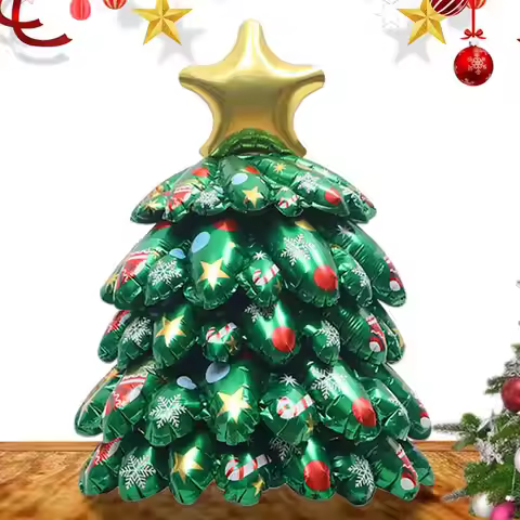 Christmas Tree Balloon | Christmas Theme Balloon | Holiday Props 4D Christmas Tree Standing Balloon 