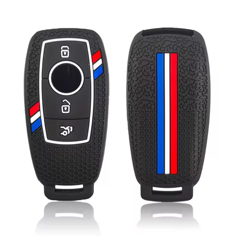 Lcyam Key Fob Silicone Cover Case Fits for Mercedes-Benz A220 E63S AMG E-Class GLE 350 4MATIC E300 E
