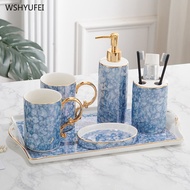 Nordic light luxury bathroom set bath accessories merchandise including soap box cup toothbrush holder soap dispenser soap box