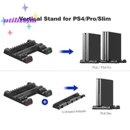 [utilizojmS] PS4 Stand Cooling Fan Vertical Stand With 10 Slots Dual Controller Port Charger Dock Station For Playstation 4/PS4 Slim/PS4 Pro new