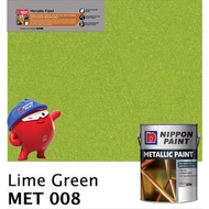 SINAR NIPPON METALLIC GLOSS PAINT 1 LITER FOR WOOD & METAL / MASONRY WALL - MET008 LIME GREEN/ CAT M