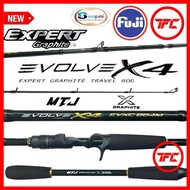 Expert Graphite Evolve X4 Travel Baitcast & Spinning Rod 4pcs Joint Section BC Baitcasting Casting C