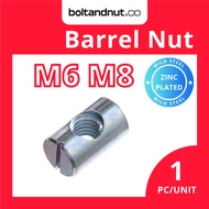 M6 M8 Cross Dowel Barrel Nut Slotted Head | Zinc Plating | Furniture Nut for Bed Crib Chair