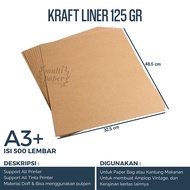 Paper Bag Sheet 125 gsm Kraft Liner A3 Plus contains 500 sheets Paper Bag Material/ Brown Kraft Pape