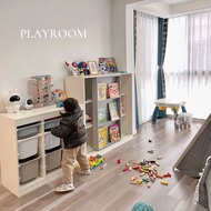 💘&amp;Solid Wood Children's Bookcase Picture Book Rack Floor Bookcase Integrated Storage Rack Baby Toy Storage Cabinet Ikea