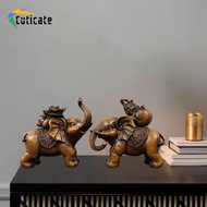 Cuticate 2x Elephant Figurine Elephant Statue Decoration Ornament Elephant Sculpture