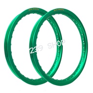 วงล้อ ล้อ17 ล้อโลขอบ17 SUPER DRAG RIM 1.40-17 สีเขียว รุ่น STREET ทรง DID ขอบเรียบ 1 คู่ 2 วง วงล้อ