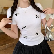 coquette bowknot bow ribbon tshirt ribbon top shirt B033