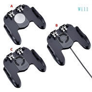 Will Gamepad Mobile Trigger Shooter Joystick Game Pad Holder with Cooler Fan