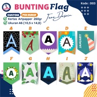 custom bunting flag free tali / banner flag tedak siten / happy birthd - a