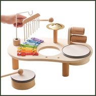 Drum Kit For Children 7 In 1 Educational Sensory Musical Kit Xylophone And Wind Chime Toys For Boys And Girls fitshosg