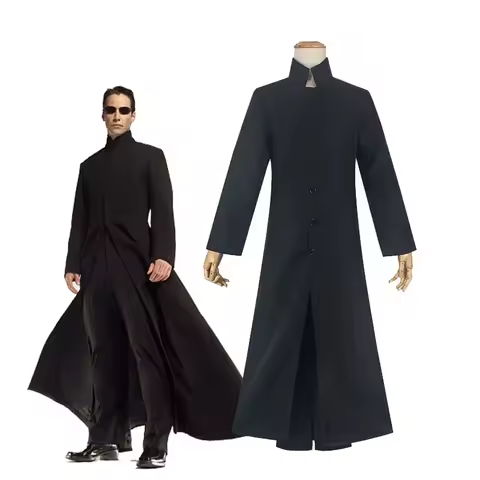 Matrix Cosplay Kostume Neo Trench Coat Black Cosplay Costume Halloween Party Costumes for Men Cos Pl