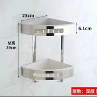 Stainless 2-tier Bathroom Corner Shampoo And Soap Holder
