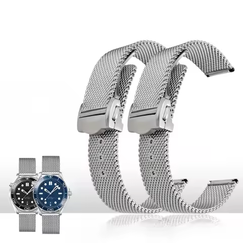 20mm Stainless Steel Milan Mesh Bracelet for Omega Seamaster 300 / 007 James Bond Watchband