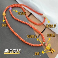 Nanhong Amber Amethyst Mammoth Pink Coral Jelly Nanhong Bracelet Necklace