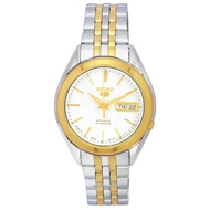 [CreationWatches] Seiko 5 Two Tone Stainless Steel White Dial Automatic SNKL24 SNKL24J1 SNKL24J Mens Watch