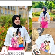 KEMEJA BESTIE PRINTING WOMEN'S CROP SHIRT